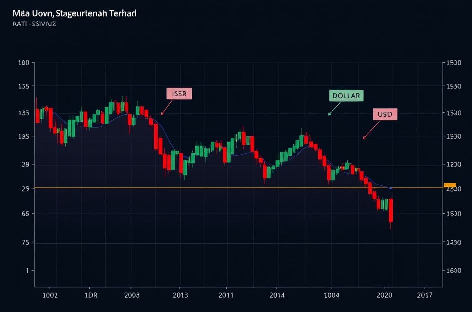 Ilustrasi kenaikan dan penurunan nilai tukar mata uang Rupiah