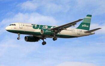 Ilustrasi pesawat JetBlue