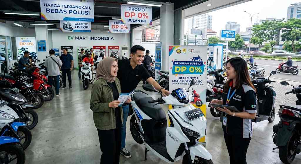 Ilustrasi sepeda motor listrik