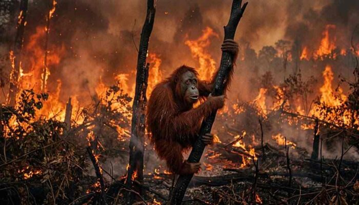 Orang Utan Bernama Sampurna Mati Akibat Paparan Asap Karhutla di Kalimantan Barat